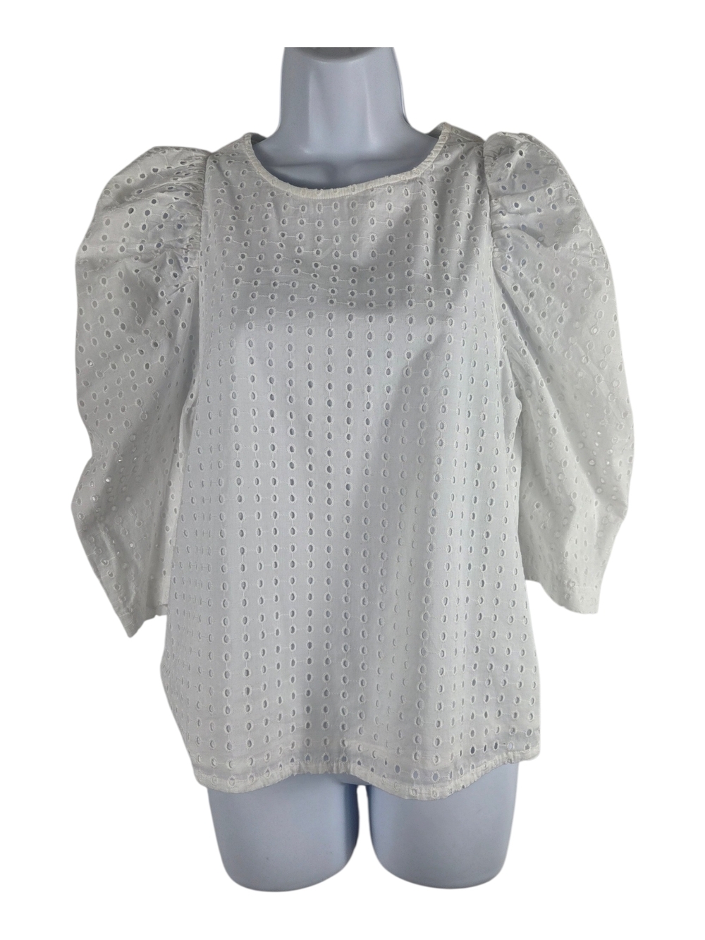 a new day White Eyelet Puff Sleeve Blouse